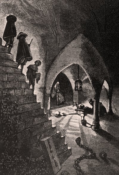 La Cave Pénale - illustration de L’Homme qui rit, 19ème siècle - Georges Marie Rochegrosse