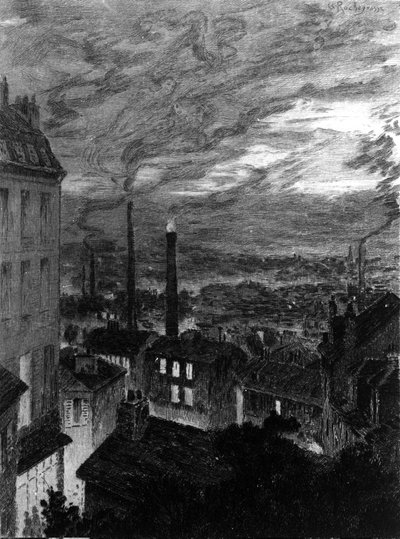 Vue de Paris illustration de "Peintures parisiennes" par Charles Baudelaire - Georges Marie Rochegrosse