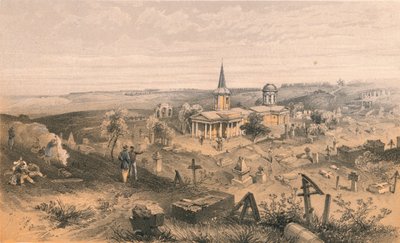 Cimetière de quarantaine et église avec batterie française n° 50, 1856 - Georges McCulloch