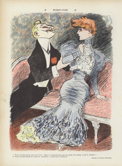 Flirt moderne. Illustration pour Le Rire - Georges Meunier