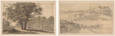 Paysage (recto) Deux vues de Paris (verso) - Georges Michel