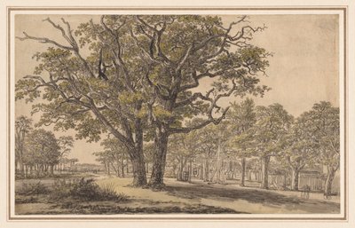 Paysage recto, Deux vues de Paris verso - Georges Michel