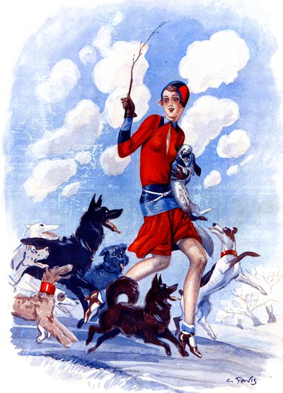 Coquin de printemps, la fille à sa maman en danger - illustration de la Vie Parisienne - Georges Pavis