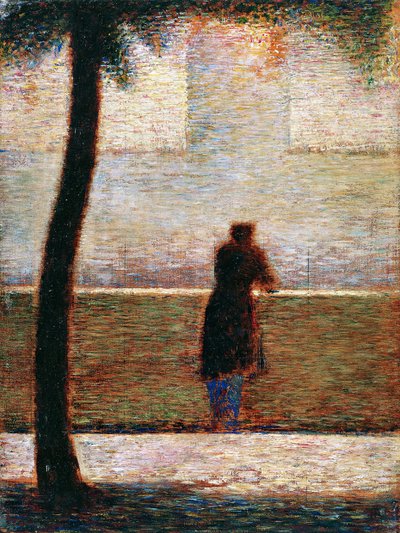Un homme appuyé sur un parapet, vers 1881 - Georges Pierre Seurat