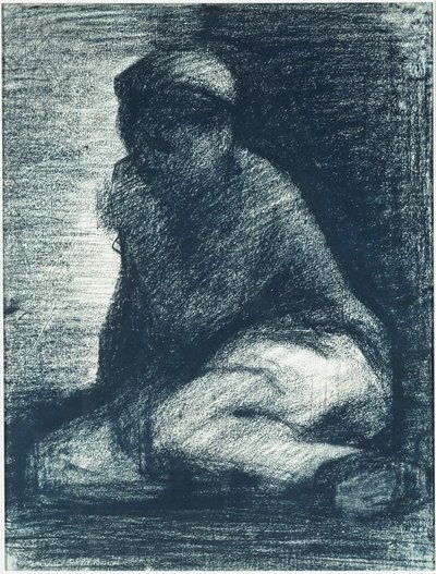 Jeune homme accroupi, vers 1882 - Georges Pierre Seurat