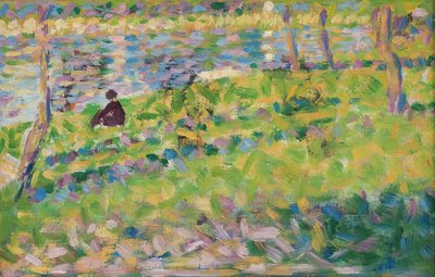Paysage, homme assis - Georges Pierre Seurat