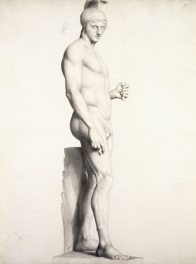 Guerrier portant un casque, de profil, 1875-1878 - Georges Pierre Seurat