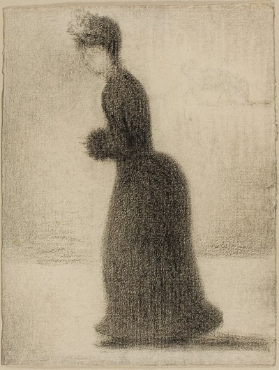 Femme avec un manchon, vers 1884 - Georges Pierre Seurat