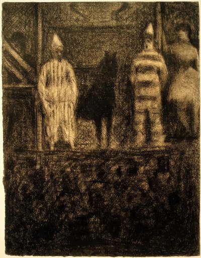 Clowns et poney (Une Parade) - Georges Seurat