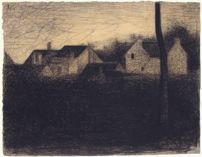 Paysage avec maisons, 1882-83 - Georges Seurat