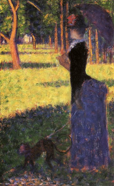 Étude pour La Grande Jatte : Femme avec un singe, 1884 - Georges Seurat