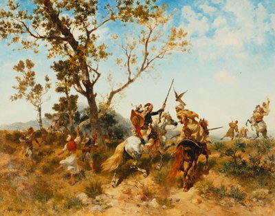 Une fête de fauconnerie arabe, 1907 - Georges Washington