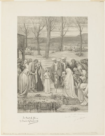Vie pastorale de sainte Geneviève (panneau central) - Georges William Thornley