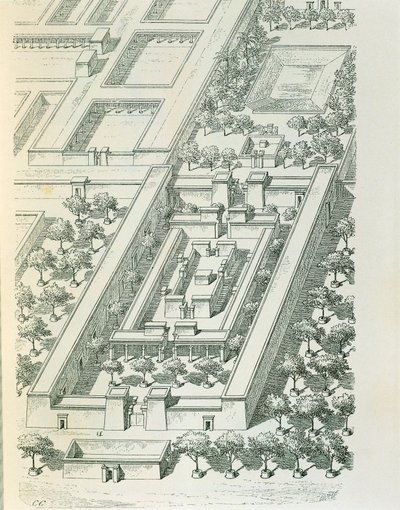 Gravure représentant une vue en perspective d