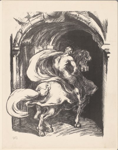 Cavalier entrant dans une porte - Georges d