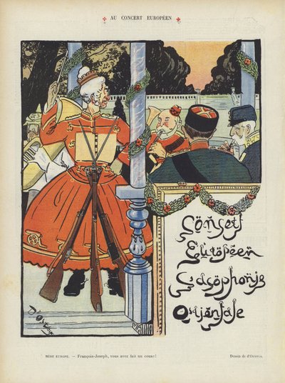 Au concert européen. Illustration pour Le Rire - Georges d 1878 1937 Ostoya