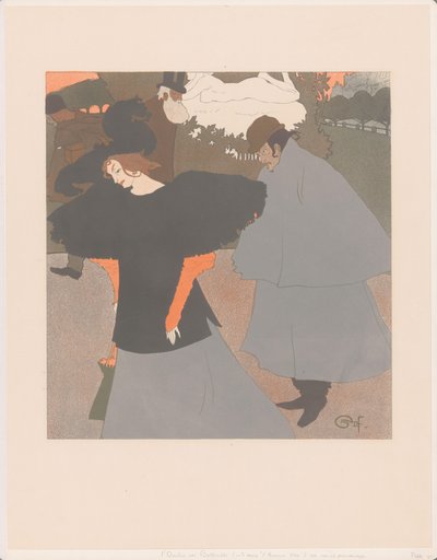 Dame dans la rue suivie par un homme - Georges de Feure
