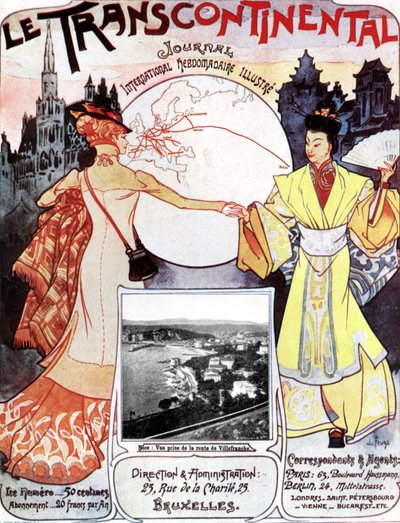 Première page du journal Le transcontinental comme symbole de la liaison ferroviaire entre l