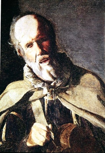 Le joueur de vielle avec son chien (détail) - Georges de La Tour