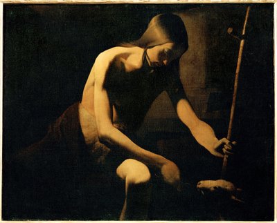 Saint Jean-Baptiste dans le désert (peinture sur toile) - Georges de la Tour