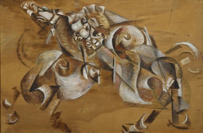 Lion attaquant un cheval - Georgy Bogdanovich Yakulov