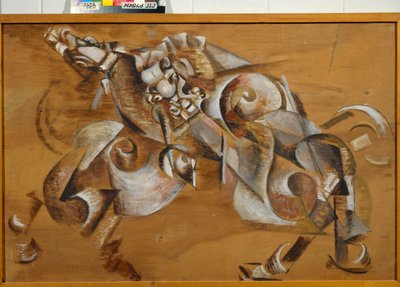 Lion attaquant un cheval - Georgy Bogdanovich Yakulov