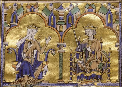 Blanche de Castille et le roi Louis IX de France, de la Bible moralisée de Tolède de Saint Louis, vers 1227-1234 - Georgia Levan Ramishvili from Tbilisi