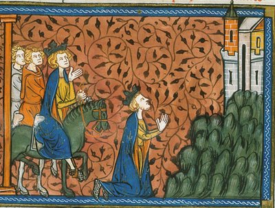 Louis IX en pèlerinage à Nazareth, extrait des Chroniques de France ou de St Denis, XIVe siècle (22528526100) - Georgia Levan Ramishvili from Tbilisi
