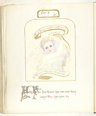 Sans titre [chérubin et texte religieux], 1855-68 - Georgina Cowper