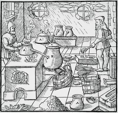Gravure de De re metallica (Sur la nature des métaux), par Georg Pawer ou Georgius Agricola (1494-1555), publié à Bâle - Georgius Agricola