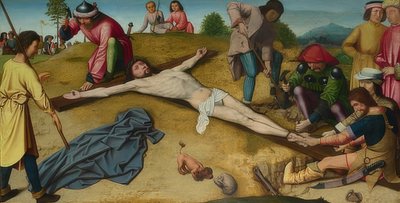 Christ est cloué sur la croix. vers 1481 - Gerard David