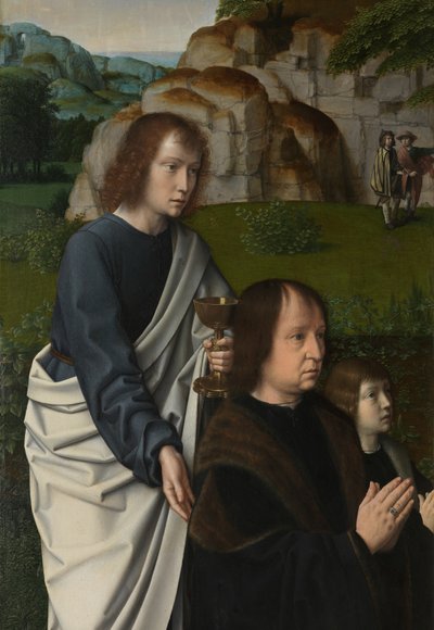 (détail) du panneau gauche du Baptême du Christ, c.1502-08 - Gerard David