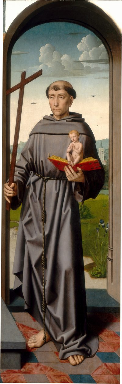 Le retable de Sainte Anne : Saint Antoine de Padoue [panneau droit] - Gerard David and Workshop