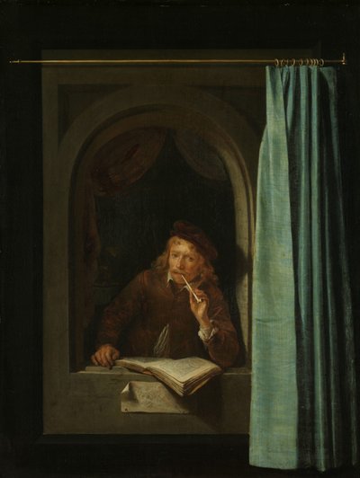 Homme fumant une pipe - Gerrit Dou