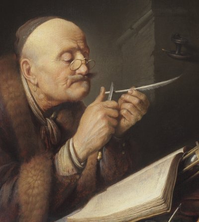 Érudit aiguisant une plume - Gerrit Dou