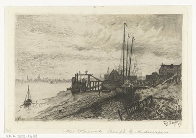 Vue de rivière Le Vlaamsche Hoofd près d