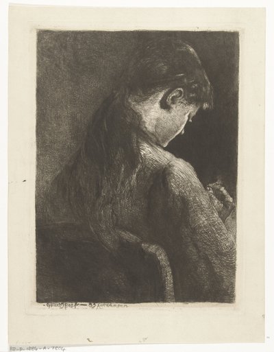 Fille assise, vue de dos - Gerard Jan Bos