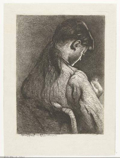 Fille assise, vue de dos - Gerard Jan Bos