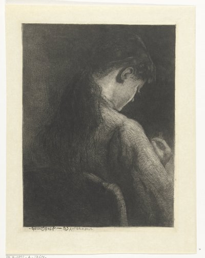 Fille assise, vue de dos - Gerard Jan Bos