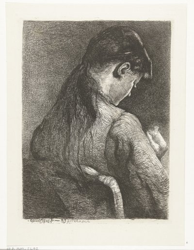 Fille assise, vue de dos - Gerard Jan Bos
