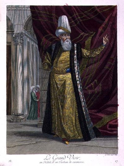 Le Grand Vizir, en robes et turban cérémoniels - Gerard Jean Baptiste Scotin