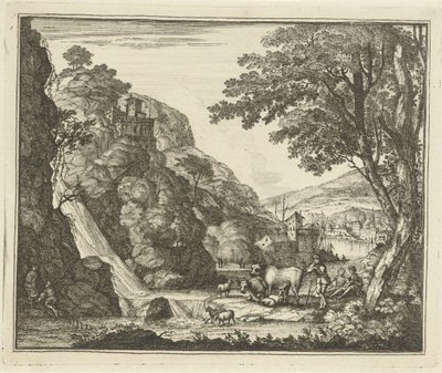 Berger avec des animaux près d