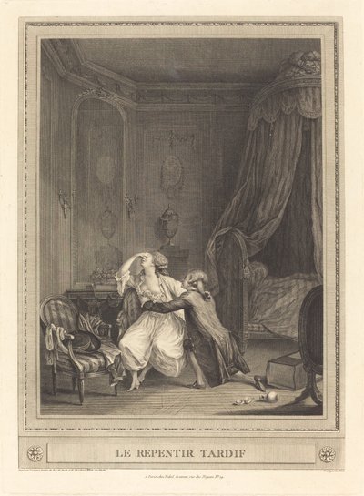 Le repentir tardif - Gerard Rene Le Vilain after Nicolas Lavreince