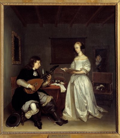 Le Duo : chanteur et joueur de luth théorbe - Gerard ter Borch