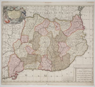 Principauté de Catalogne, vers 1702 (eau-forte coloriée à la main) - Gerard Valck