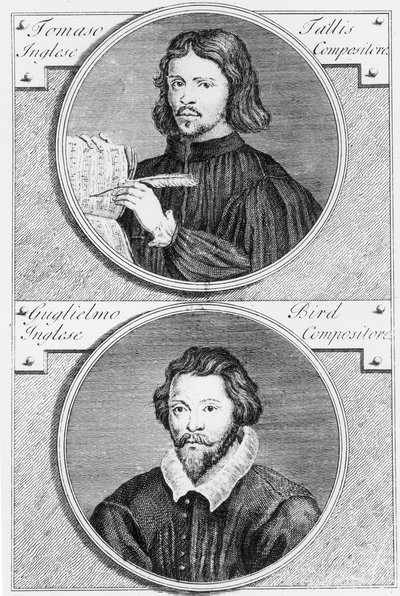 Thomas Tallis (c.1505-85) et William Byrd (1543-1623) gravé par Niccolo Francesco Haym - Gerard Vandergucht