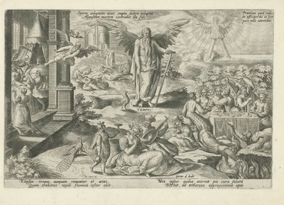 Le Temps au milieu des gens paresseux Sperne uoluptates nocet empta dolore uoluptas Moraliserende allegorieën op de tijd - Gerard de Jode