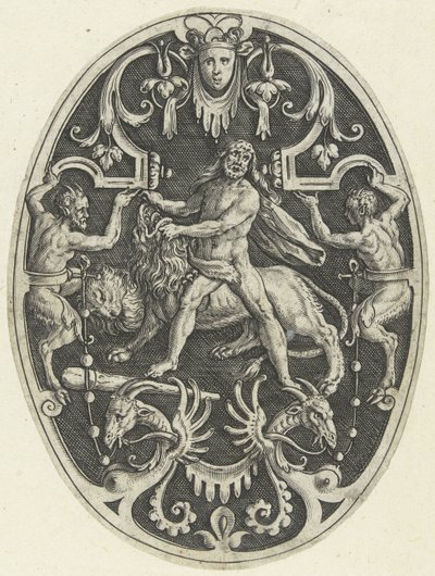 Décoration plate : Hercule et le lion de Némée - Gerard de Jode
