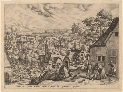 Tobias rentre chez lui avec sa mariée - Gerard de Jode after Hans Bol