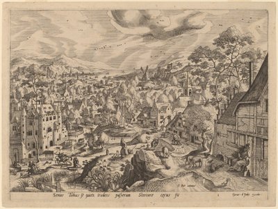 Tobie Aveuglé par le Moineau en Dormant - Gerard de Jode after Hans Bol